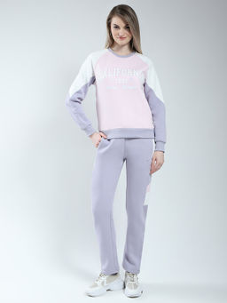 Monte Carlo - Women Colourblocked Round Neck Tracksuit (Set of 2)