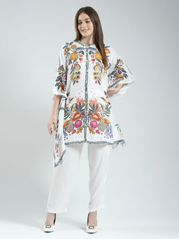 Monte Carlo - Women Printed Round Neck Kaftan Co-Ord (Set of 2)