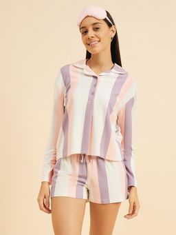 Sweet Dreams - Women Pink Colorblock T-shirt & Shorts (Set of 2)