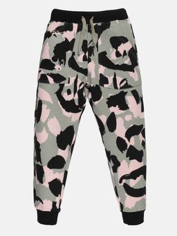 KiddoPanti - Girls Fleece Aop Track Pant