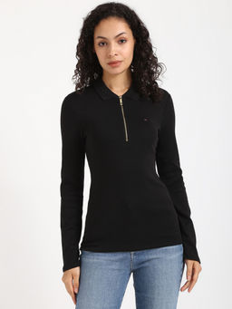 Tommy Hilfiger - Women Black Polo T-Shirt