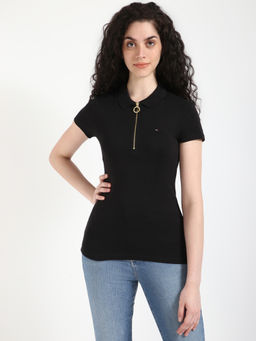 Tommy Hilfiger - Women Black Polo T-Shirt