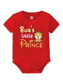 Baby Buzz - Unisex Bua's Little Prince Printed Baby Romper - Red