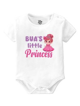 Baby Buzz - Unisex Bua's Little Princess Printed Baby Romper - White