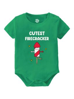 Baby Buzz - Unisex Diwali Theme Printed Baby Romper - Green
