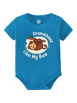 Baby Buzz - Unisex Dramebaaz Like My Bua Printed Baby Romper - Blue