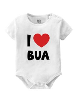 Baby Buzz - Unisex I Love Bua Text Printed Baby Romper - White