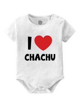 Baby Buzz - Unisex I Love Chachu Text Printed Baby Romper - White