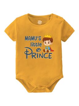Baby Buzz - Unisex Mamu's Little Prince Printed Baby Romper - Yellow