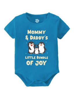 Baby Buzz - Unisex Mommy and Daddy's Little Bundle of Joy Printed Baby Romper - Blue