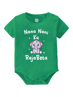 Baby Buzz - Unisex Nana Nani Ka Raja Beta Printed Baby Romper - Green