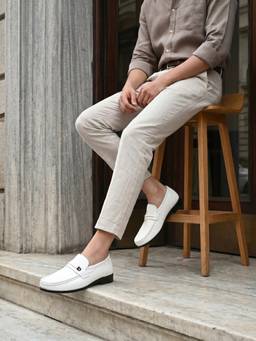 REGAL - White Men Formal Leather Loafers