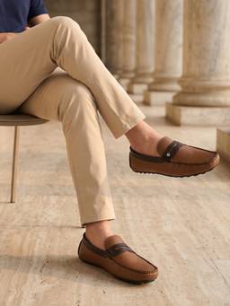 REGAL - Brown Men Leather Driving Loafers