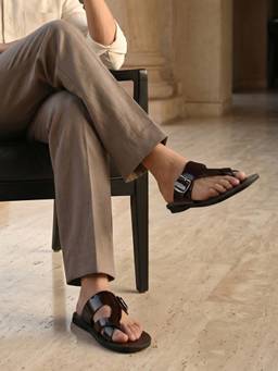 REGAL - Maroon Men Stylish Patent Sandals