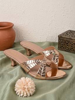 ROCIA - Rose Gold Women Stylish Kitten Heels Sandals