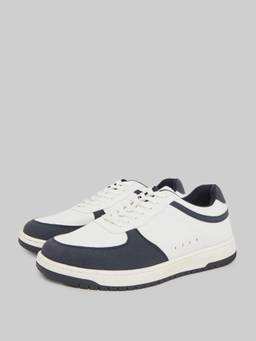Styli - White Men Colorblock Low-Top Sneakers