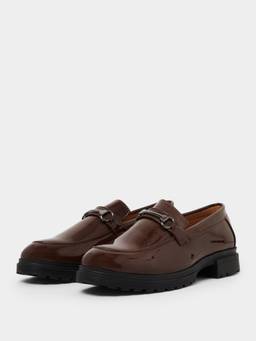 Styli - Tan Men Horse Buckle Chunky Loafers