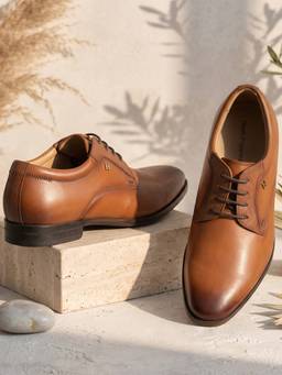 Hush Puppies - Tan Men Formal Lace-Up Derbies