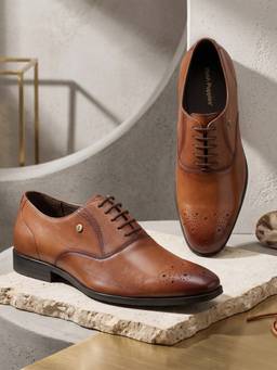 Hush Puppies - Tan Men's Formal Lace-Up Oxfords