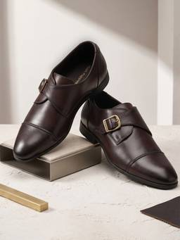 Hush Puppies - Brown Men's Formal Monk Straps