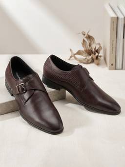 Hush Puppies - Maroon Men's Formal Monk Straps