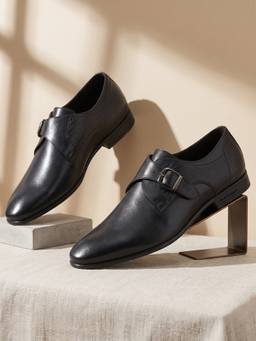 Hush Puppies - Navy Blue Men's Formal Monk Straps