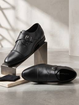 Hush Puppies - Navy Blue Men's Formal Monk Straps
