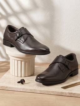 Hush Puppies - Brown Men's Formal Monk Straps