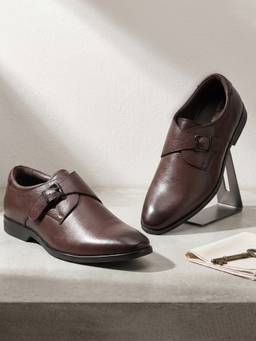 Hush Puppies - Brown Men's Formal Monk Straps