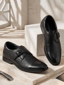 Hush Puppies - Black Men's Formal Monk Straps