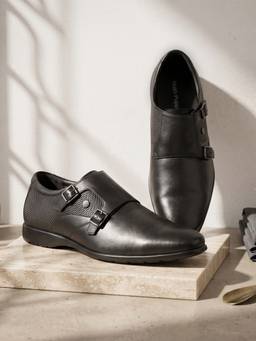 Hush Puppies - Black Men's Formal Monk Straps