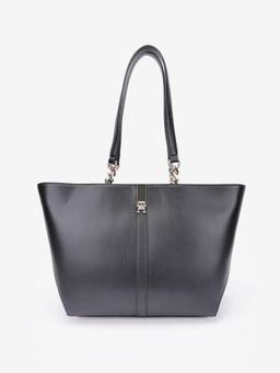 Tommy Hilfiger - Solid Black Pu Tote Bag