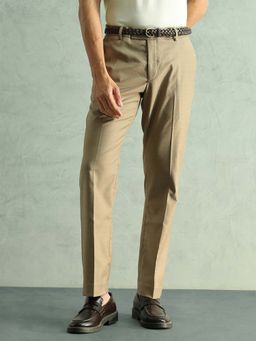 Arrow - Men's Self Design Checked Straight Fit Trouser
