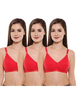 Bodycare - Pack of 3 Premium Perfect Coverage Bra In Red Colour