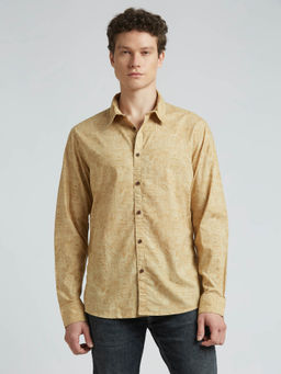 Pepe Jeans - Khaki Botanical Print Full Sleeved Shirt