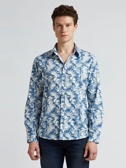 Pepe Jeans - Blue Floral Print Full Sleeve Shirt