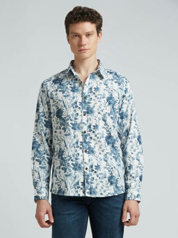 Pepe Jeans - Blue Printed Full Sleeved Shirt