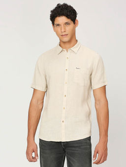 Pepe Jeans - White Short Sleeve Pure Linen Shirt
