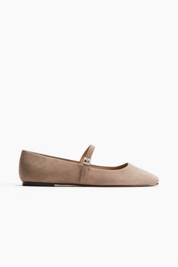 H&M - Women Beige Mary Jane Ballet Pumps