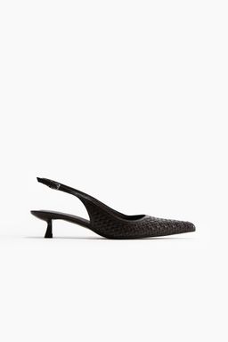 H&M - Women Brown Braided Leather Slingbacks