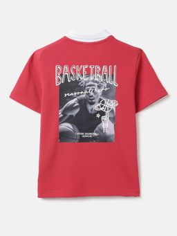 United Colors of Benetton - Red Pure Cotton Printed Polo T-Shirt