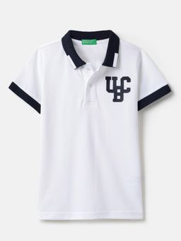 United Colors of Benetton - White Pure Cotton Solid Polo T-Shirt