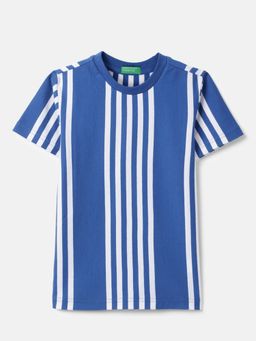 United Colors of Benetton - Blue Pure Cotton Stripes T-Shirt