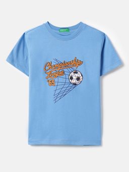 United Colors of Benetton - Blue Cotton Blend Graphic T-Shirt