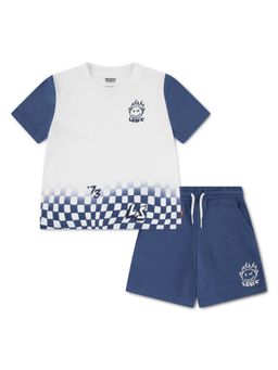 Levi's - Blue Cotton Printed T-Shirt With Shorts