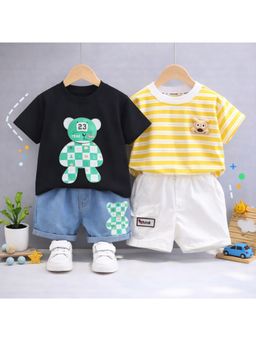 Googo Gaaga - Multi-Color Cotton Printed T-Shirt With Shorts