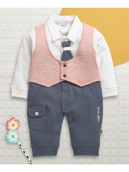 Bumzee - Blue Cotton Solid Romper