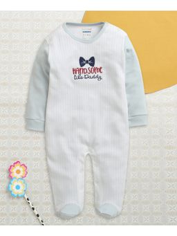 Bumzee - White Cotton Stripes Sleepsuit