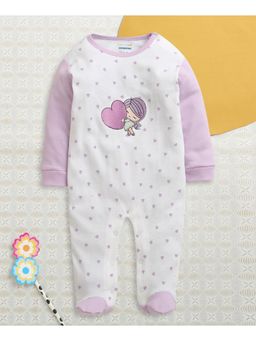 Bumzee - White Cotton Graphic Sleepsuit