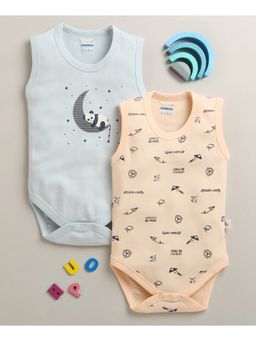 Bumzee - Blue Cotton Graphic Bodysuits